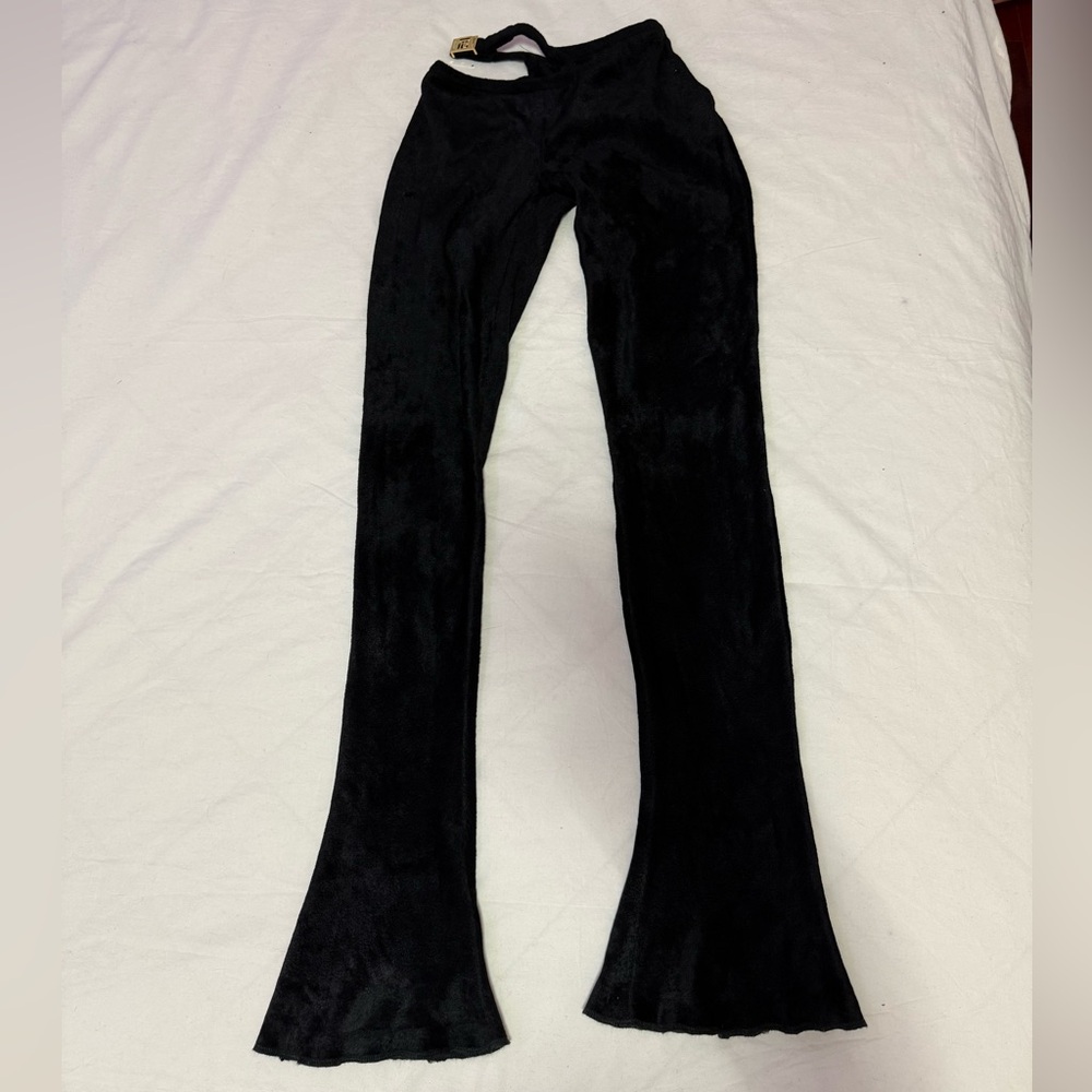 BALMAIN Slim Fit Bootcut Pants in Viscose Blend Knit in Black - Picture 5 of 12